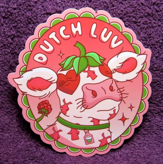 DUTCH BROS COFFEE LUV February 2024 Valentines Day Cow Sticker 13.45