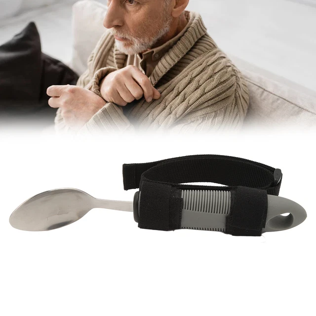 Cinghia Adattiva Scoop Acciaio Inox Forma Ondulata Maniglia Polsino Aiuti Mangiare Scoo GF0