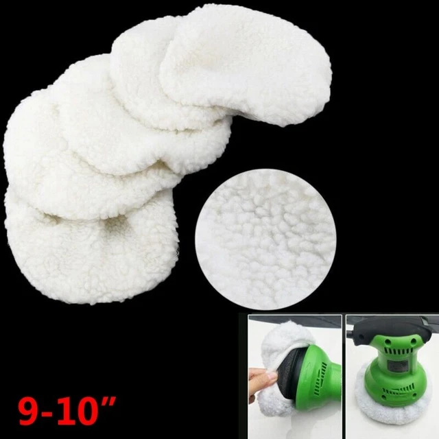 Polisseuse Buffing Pads Polissage Coussinet Réutilisé Souple Blanc Laine 5pcs