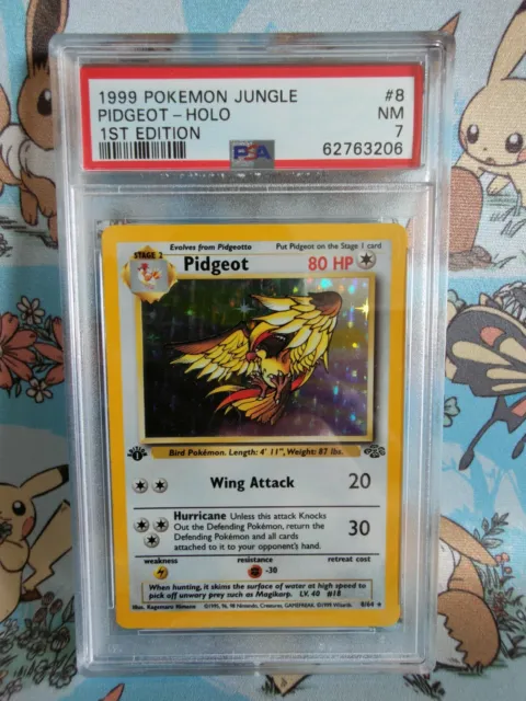 Pidgeot Holo Pokemon Card TCG 1st Edition Jungle 1999 8/64 PSA 7