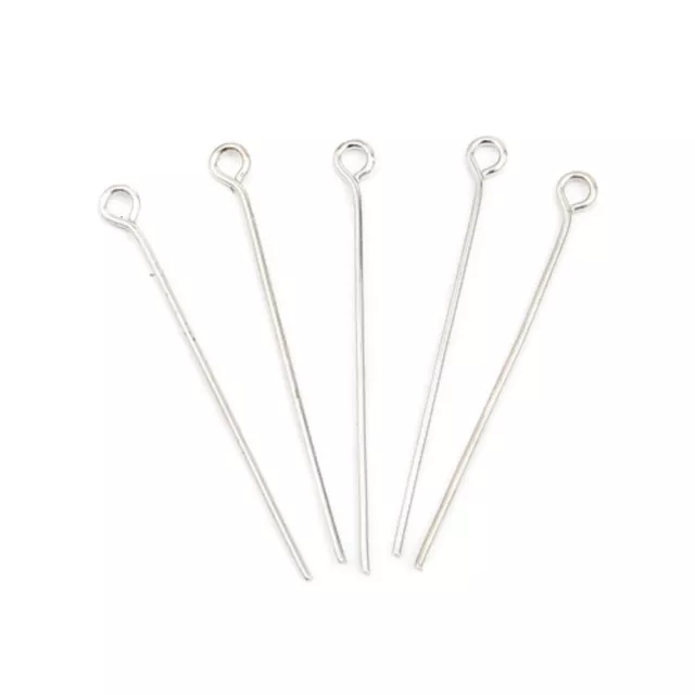 50 Pcs Stainless Steel Platinum Eye Pins 16-50mm long Earring Jewellery Craft