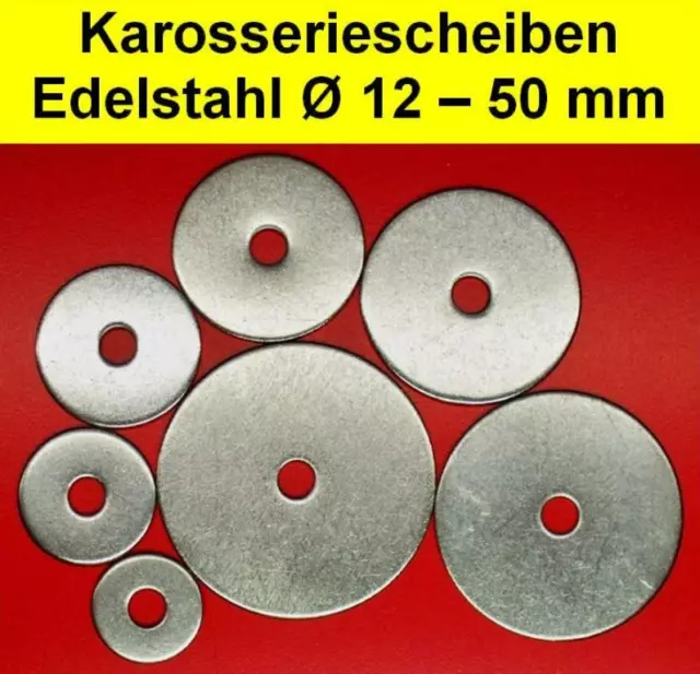 Karosseriescheiben Edelstahl A2 Ø 12–50 mm Unterlegscheiben Kotflügelscheiben