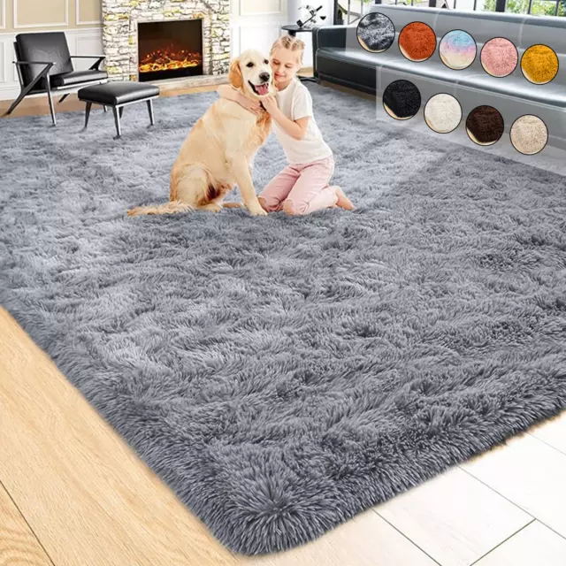 Large Shaggy Rugs Anti Slip Soft Fluffy Rug Living Room Bedroom Thick Carpet Mat