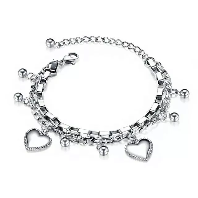 Bettelarmband 925 Silber Pl. Charms Anhänger Armband Schmuck Damen Edelstahl