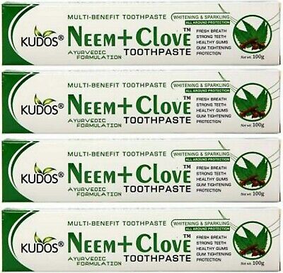 5 PIEZAS KUDOS AYURVEDA pasta de dientes de clavo de neem - 100 gramos cada una