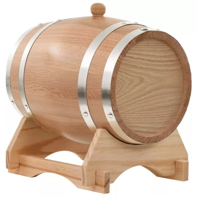 6/12/35 L Wood Timber Wine Barrel with Tap for Beer Whiskey Cask Container Rum 3