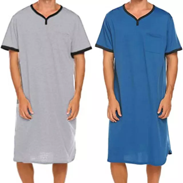 Chemise De Nuit Longue Pour Homme Chemise De Nuit Confortable Pyjama À R