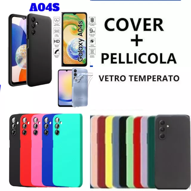 Cover PER Samsung Galaxy A04S In Silicone morbida antiurto tpu gel + pellicola