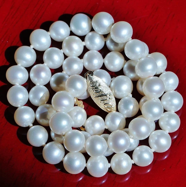 CERTIFIED SOFIA 14K yellow gold necklace 6.5mm cultured pearl 16.0