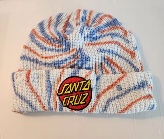 Santa Cruz Classic Dot Patch Tie Dye Knit Beanie