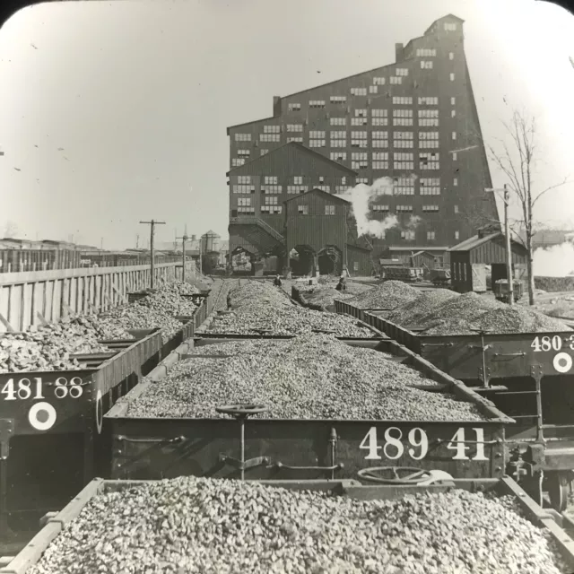 Vtg Keystone Magic Lantern Slide Photo Coal Breaker And Rail Yard Ashley PA