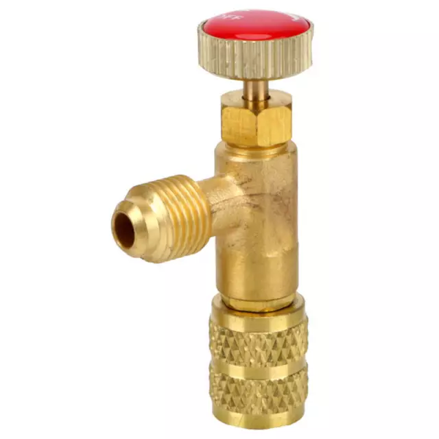 R410A Refrigeration Charging Valve Adapter 1/4" SAE Male to 5/16" SAE Famale Red