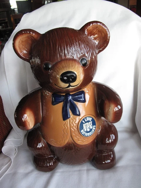 1982 Kraft 15" Teddy Bear Cookie Jar "I Love Marshmallows" w Sticker