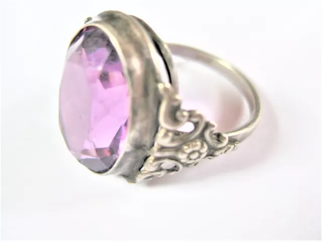 Antiker Ring Silber 830 mit Amethyst, 4,8 g