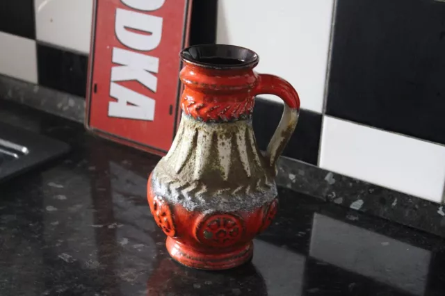 Vintage Fat Lava Vase, Orange