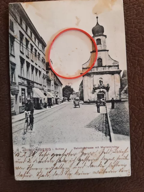 AK_Hirschberg (Jelenia Góra)_Bahnhofstrasse_Marienkirche_Niederschlesien_1909