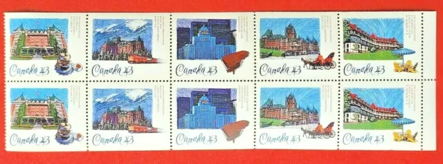 Canada Stamp #1471b (1467-1471) "Historic CPR Hotels" Booklet pane/10 MNH 1993