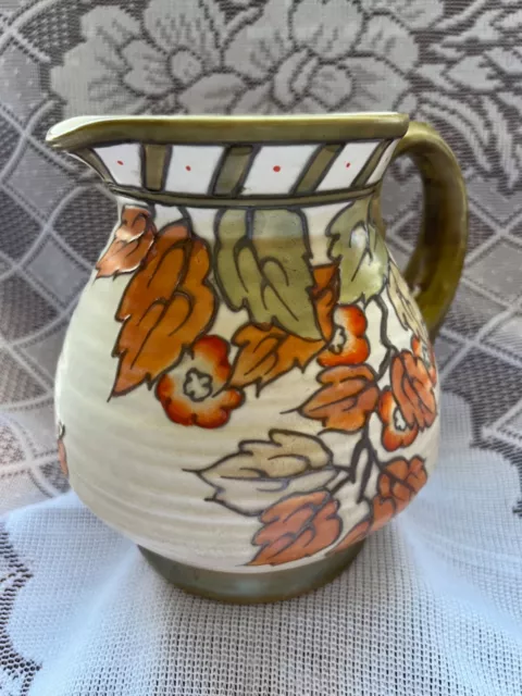 Crown Ducal Charlotte Rhead Golden Leaves 6.25” Jug Very Good Condition Signed 2