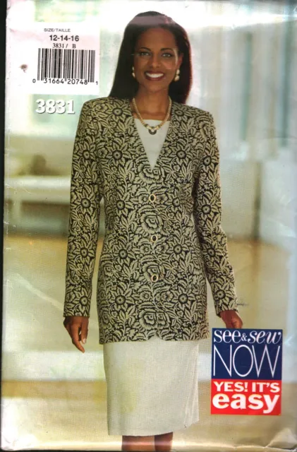 3831 Vintage Butterick Sewing Pattern Misses Loose Fitting Jacket Dress See Sew