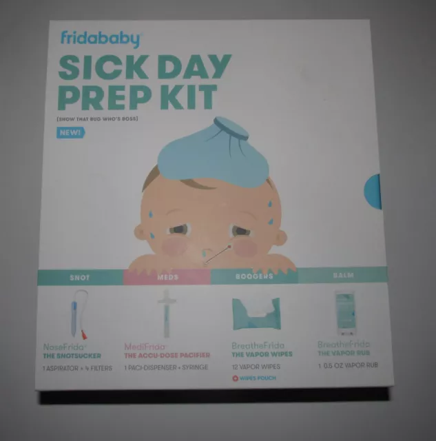 Kit de preparación para el día enfermo FridaBaby: kit lateral de supervivencia de superhéroes NUEVO Y SELLADO