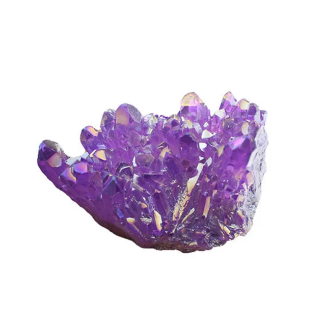 1 PC Naturel Aura Ange Cristal Cluster Violet Titane Quartz Guérison À La Maison