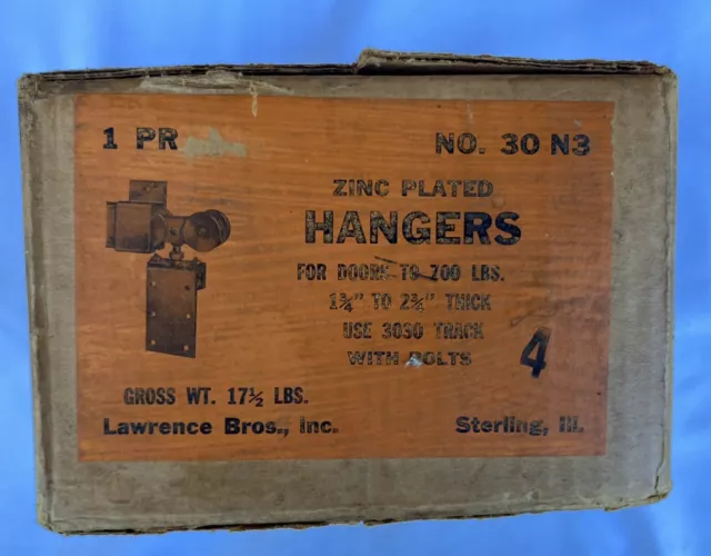 NEW LAWRENCE BRO. INC #30 Barn Door Trolly Hanger 1 3/4” To 2 3/4” VINTAGE 700Lb