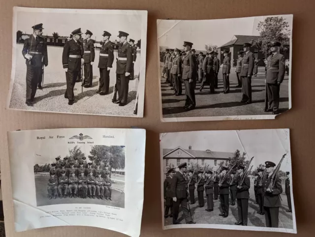 4 Old Photo Military Raf Uniform Rifle Parade Folkestone Social History Bx 1