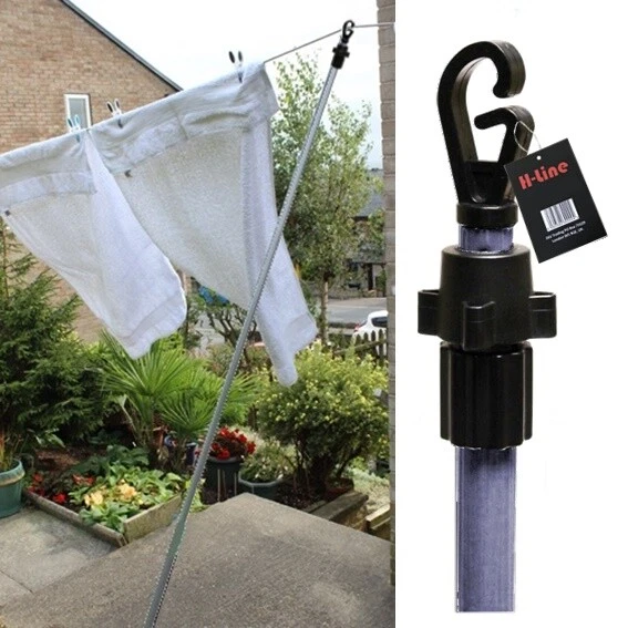 2.2M GALVANISED HEAVY Duty Line Prop Washing Line Extending Clothes
