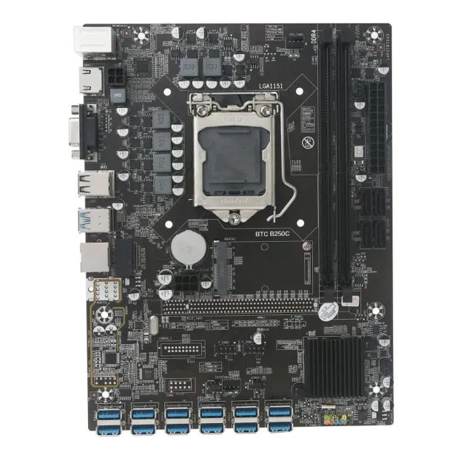 B250C Miner Motherboard DDR4 CPU LGA 1151 Supports12 PCI-E X1 Graphics Card