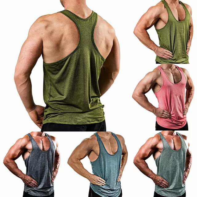 Uomo Palestra Gilet senza Maniche Bodybuilding Muscolo Stringer Canotta Maglia T