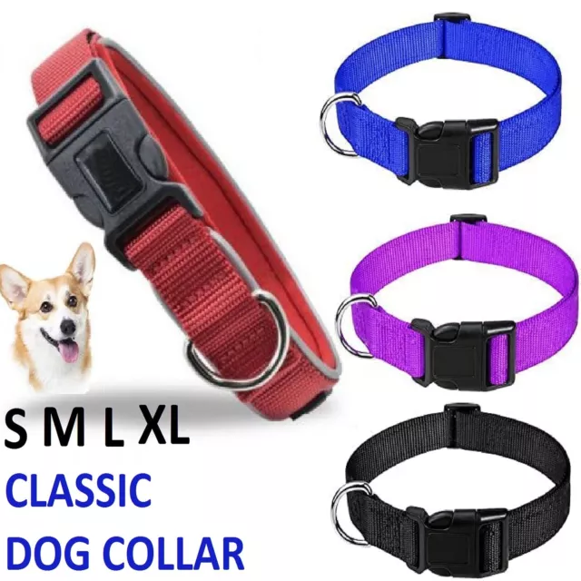 Reflective Pet Puppy Dog Collar Half-Metal Buckle Necklace Neck Band Strap Leash