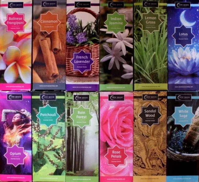 20 60 200 400 Sticks NEW MOON Scents Incense MIX Bulk Lot Pack Floral Garden HEX