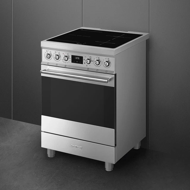 SMEG C6IMX2 CUCINA con PIANO COTTURA A INDUZIONE FORNO 70 LT 9 FUNZIONI 60x60 4