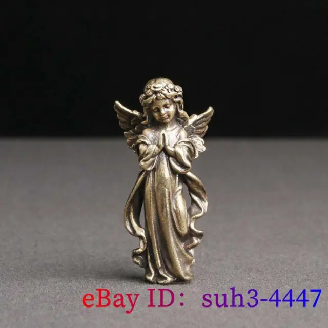 Brass Angel Figurines Gifts Collection Tea pet Fengshui Statuette Copper