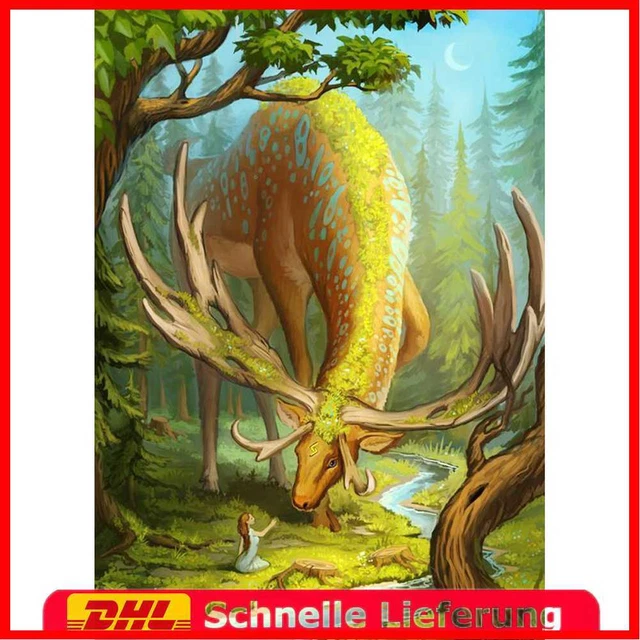 (DE3045) 5D DIY Full Drill Diamond Painting Cartoon Deer Cross Stitch Embroidery
