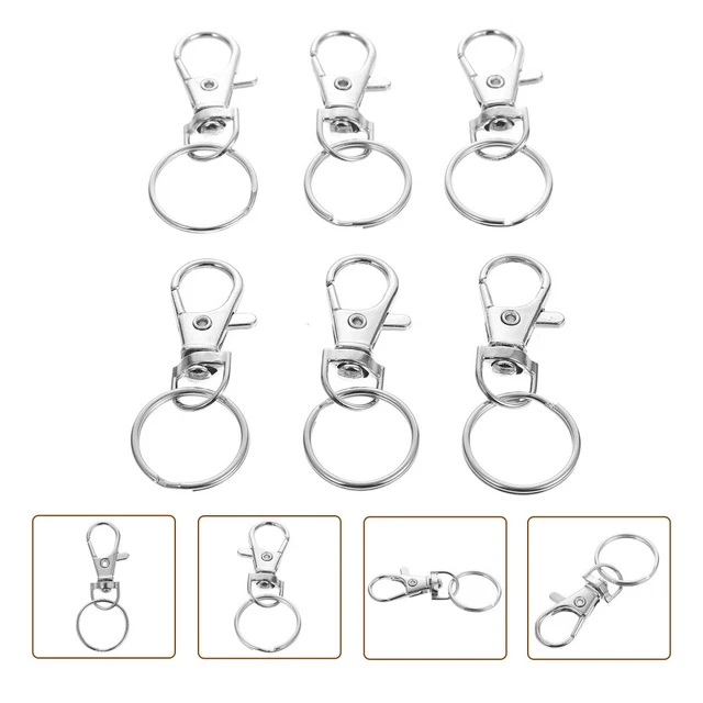 100 Sets Key Buckles Lobster Buckles Metal Carabiner Keychain Clips