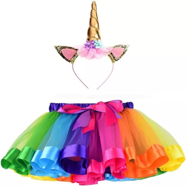 Afufu Arcobaleno Tutu Bambina Gonna Vestito Bambine Costume da Ballo per Ra