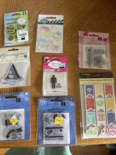 Inkadinkado + Others Clear Cling Stamps 8 Sets