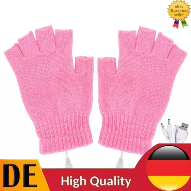 Women Men Electric Heating Gloves USB Thermal Gloves for Sports Skiing (Pink)