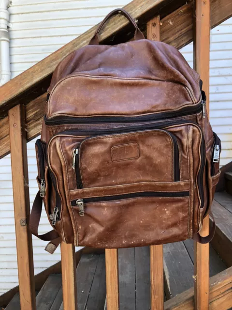 Vintage Tumi All Leather Backpack Brown
