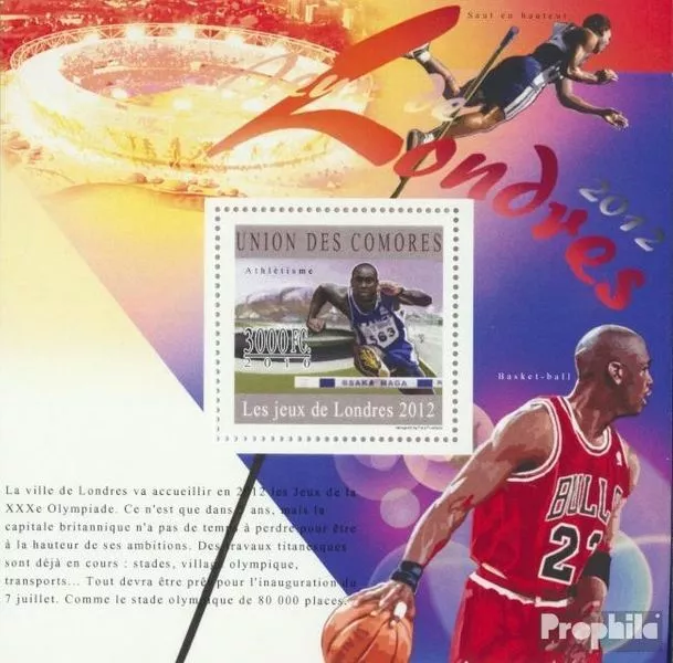 Briefmarken Komoren 2010 Mi Block 608 (kompl. Ausg.) postfrisch Olympische Spiel