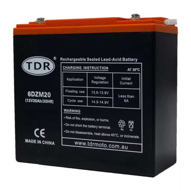 12V 20AH AGM Deep Cycle Battery for Security, RV's, Buses 12V 20Ah Solar UPS