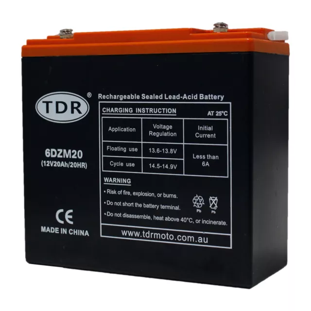 6Dzm20 20Ah Amp Hour 12V Deep Cycle Battery Agm Dual Fridge Solar 20 Ah Ups New