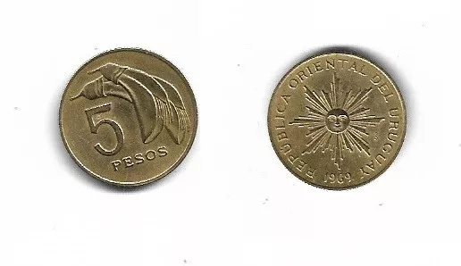 M07 . Uruguay . 5 Pesos . 1969 .