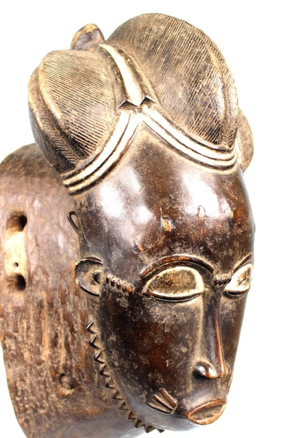 Art African tribal - Important Mask Baoulé - Billiards Ball Item - XL - 46,5 CMS