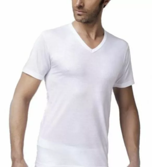 Maglia intima da uomo T-SHIRT scollo a V mezza manica cotone Nottingham TV6103