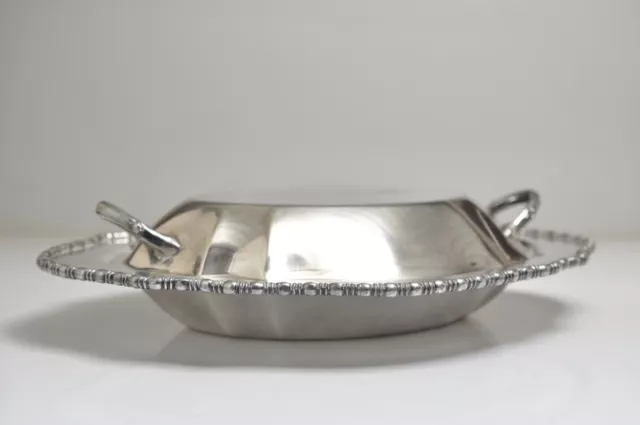 Silver on Copper Double Plate Silver Plated Oval Serving Dish W/ Lid  12.5" X 9"