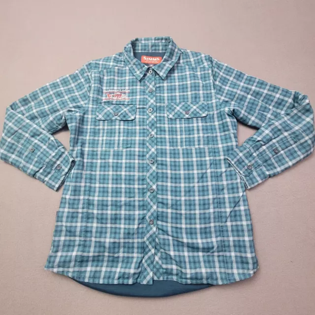 Simms Shirt Womens Guide Insulated Mermaid Plaid Medium Long Sleeve Button Down