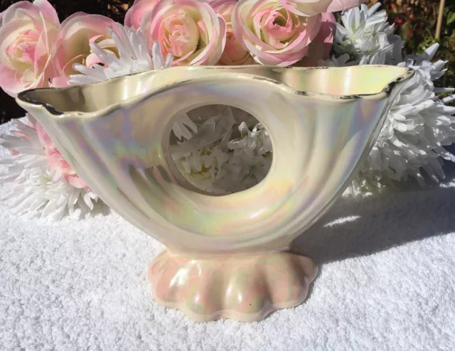Vintage Lustre Pottery Double Trumpet Vase #820