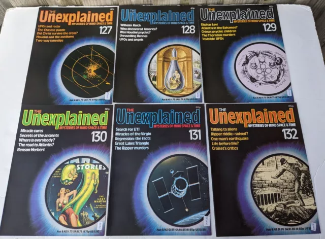 The Unexplained Magazine Mysteries of Mind Space and Time edition 127-132 80s VG